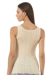 Özkan 23493 Kadın Transferli Ribana Esnek Yumuşak Kalın Askılı Atlet - Thumbnail