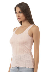 Özkan 23493 Kadın Transferli Ribana Esnek Yumuşak Kalın Askılı Atlet - Thumbnail