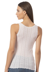 Özkan 23493 Kadın Transferli Ribana Esnek Yumuşak Kalın Askılı Atlet - Thumbnail