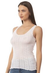 Özkan 23493 Kadın Transferli Ribana Esnek Yumuşak Kalın Askılı Atlet - Thumbnail