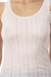 Özkan 23493 Kadın Transferli Ribana Esnek Yumuşak Kalın Askılı Atlet - Thumbnail