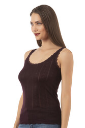 Özkan 23493 Kadın Transferli Ribana Esnek Yumuşak Kalın Askılı Atlet - Thumbnail