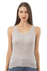 Özkan 23493 Kadın Transferli Ribana Esnek Yumuşak Kalın Askılı Atlet - Thumbnail