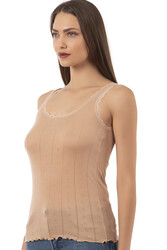 Özkan 23493 Kadın Transferli Ribana Esnek Yumuşak Kalın Askılı Atlet - Thumbnail