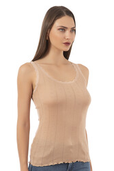 Özkan 23493 Kadın Transferli Ribana Esnek Yumuşak Kalın Askılı Atlet - Thumbnail