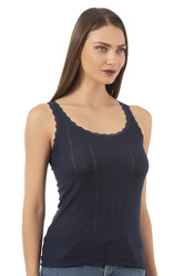 Özkan 23493 Kadın Transferli Ribana Esnek Yumuşak Kalın Askılı Atlet - Thumbnail