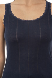 Özkan 23493 Kadın Transferli Ribana Esnek Yumuşak Kalın Askılı Atlet - Thumbnail