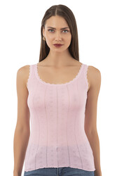 Özkan 23493 Kadın Transferli Ribana Esnek Yumuşak Kalın Askılı Atlet - Thumbnail