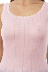 Özkan 23493 Kadın Transferli Ribana Esnek Yumuşak Kalın Askılı Atlet - Thumbnail