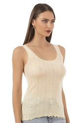 Özkan 23493 Kadın Transferli Ribana Esnek Yumuşak Kalın Askılı Atlet - Thumbnail