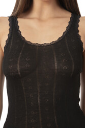 Özkan 23493 Kadın Transferli Ribana Esnek Yumuşak Kalın Askılı Atlet - Thumbnail