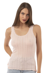 Özkan 23493 Kadın Transferli Ribana Esnek Yumuşak Kalın Askılı Atlet - Thumbnail