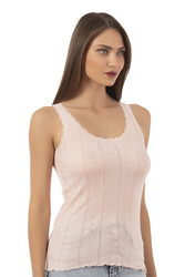 Özkan 23493 Kadın Transferli Ribana Esnek Yumuşak Kalın Askılı Atlet - Thumbnail