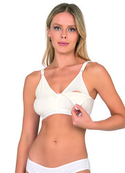 Kompedan 428 Kadın Pamuklu Esnek Rahat Balensiz Telsiz Dolgusuz Boş Kap Lohusa Emzirme Sütyeni - Thumbnail