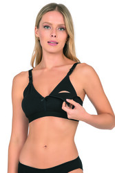 Kompedan 428 Kadın Pamuklu Esnek Rahat Balensiz Telsiz Dolgusuz Boş Kap Lohusa Emzirme Sütyeni - Thumbnail