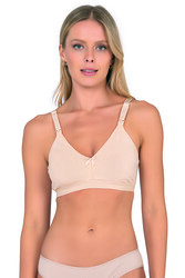 Kompedan 428 Kadın Pamuklu Esnek Rahat Balensiz Telsiz Dolgusuz Boş Kap Lohusa Emzirme Sütyeni - Thumbnail