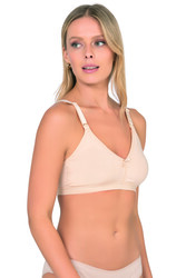 Kompedan 428 Kadın Pamuklu Esnek Rahat Balensiz Telsiz Dolgusuz Boş Kap Lohusa Emzirme Sütyeni - Thumbnail