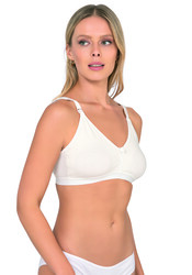 Kompedan 428 Kadın Pamuklu Esnek Rahat Balensiz Telsiz Dolgusuz Boş Kap Lohusa Emzirme Sütyeni - Thumbnail