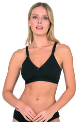 Kompedan 428 Kadın Pamuklu Esnek Rahat Balensiz Telsiz Dolgusuz Boş Kap Lohusa Emzirme Sütyeni - Thumbnail