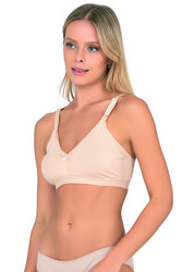 Kompedan 428 Kadın Pamuklu Esnek Rahat Balensiz Telsiz Dolgusuz Boş Kap Lohusa Emzirme Sütyeni - Thumbnail
