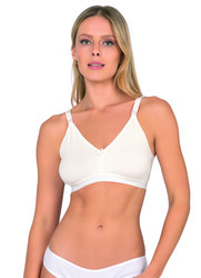 Kompedan 428 Kadın Pamuklu Esnek Rahat Balensiz Telsiz Dolgusuz Boş Kap Lohusa Emzirme Sütyeni - Thumbnail