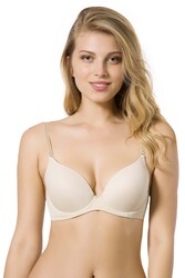 7010 Le Jardin Micro Kaplı Kulaklı Desteksiz Boş Kap Balenli Telli Sütyen - Thumbnail