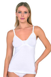 NBB 3050 Kadın Pamuklu İnce Askılı Boş Kap Desteksiz Balensiz Esnek Rahat Emzirme Atleti - Thumbnail