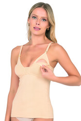 NBB 3050 Kadın Pamuklu İnce Askılı Boş Kap Desteksiz Balensiz Esnek Rahat Emzirme Atleti - Thumbnail