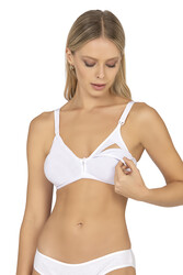 NBB 3581 Kadın Pamuklu Hamile Lohusa Esnek Yumuşak Desteksiz Balensiz Emzirme Sütyeni - Thumbnail