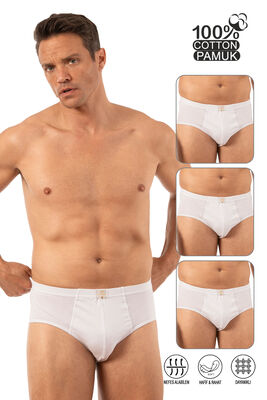 Özkan Underwear - Özkan 0037 3'lü Paket Erkek %100 Pamuklu Penye Süprem Esnek Rahat Slip Külot