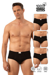 Özkan 0037 3'lü Paket Erkek %100 Pamuklu Penye Süprem Esnek Rahat Slip Külot - Thumbnail