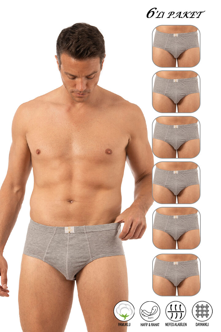 Özkan 0037 6'lı Paket Erkek %100 Pamuklu Penye Süprem Esnek Rahat Slip Külot