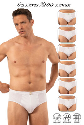 Özkan Underwear - Özkan 0037 6'lı Paket Erkek %100 Pamuklu Penye Süprem Esnek Rahat Slip Külot