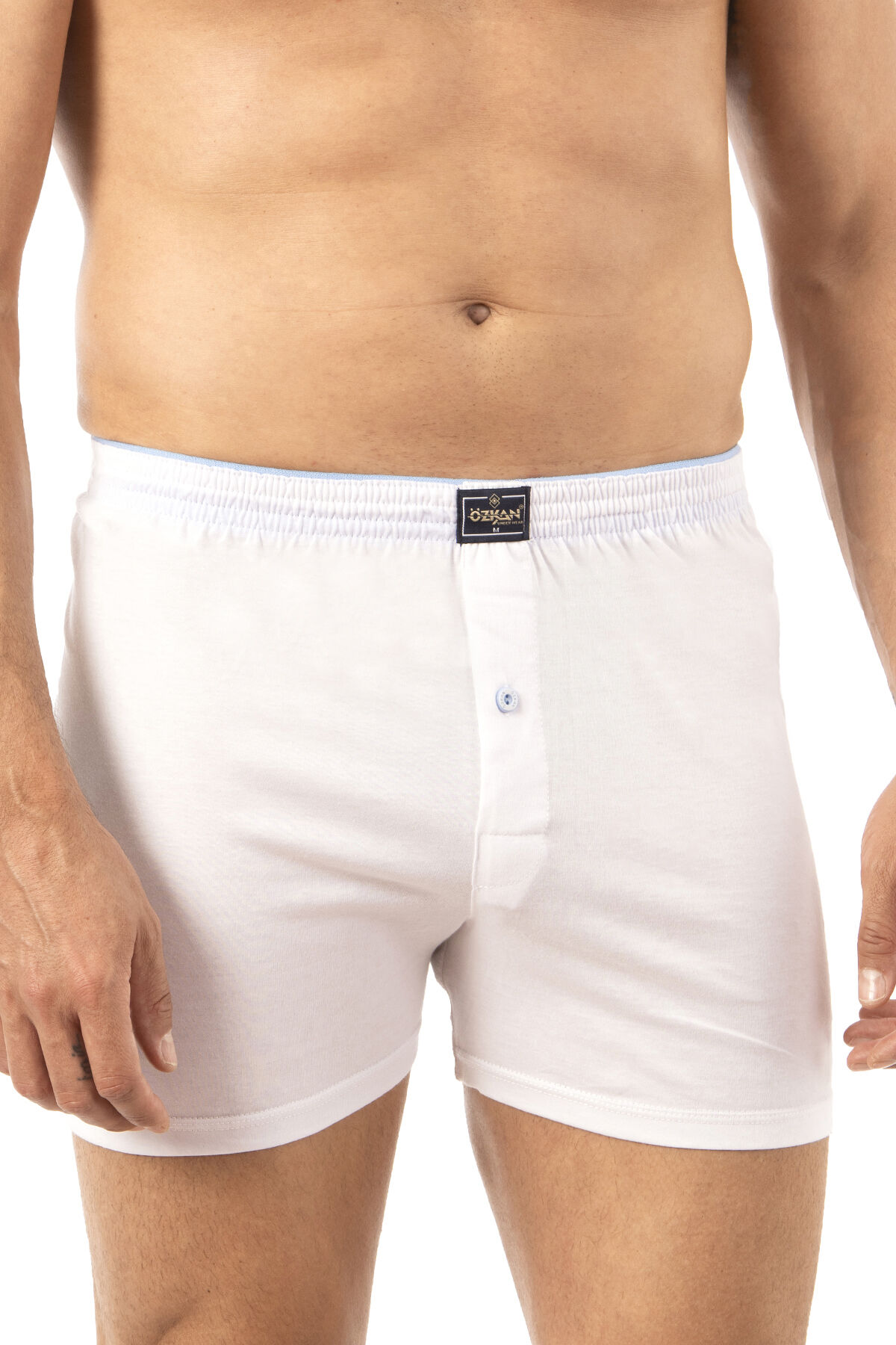 Özkan 0041 3'lü Paket Erkek %100 Pamuklu Şardonlu Klasik Rahat Kesim Havlu Bel Süprem Penye Boxer