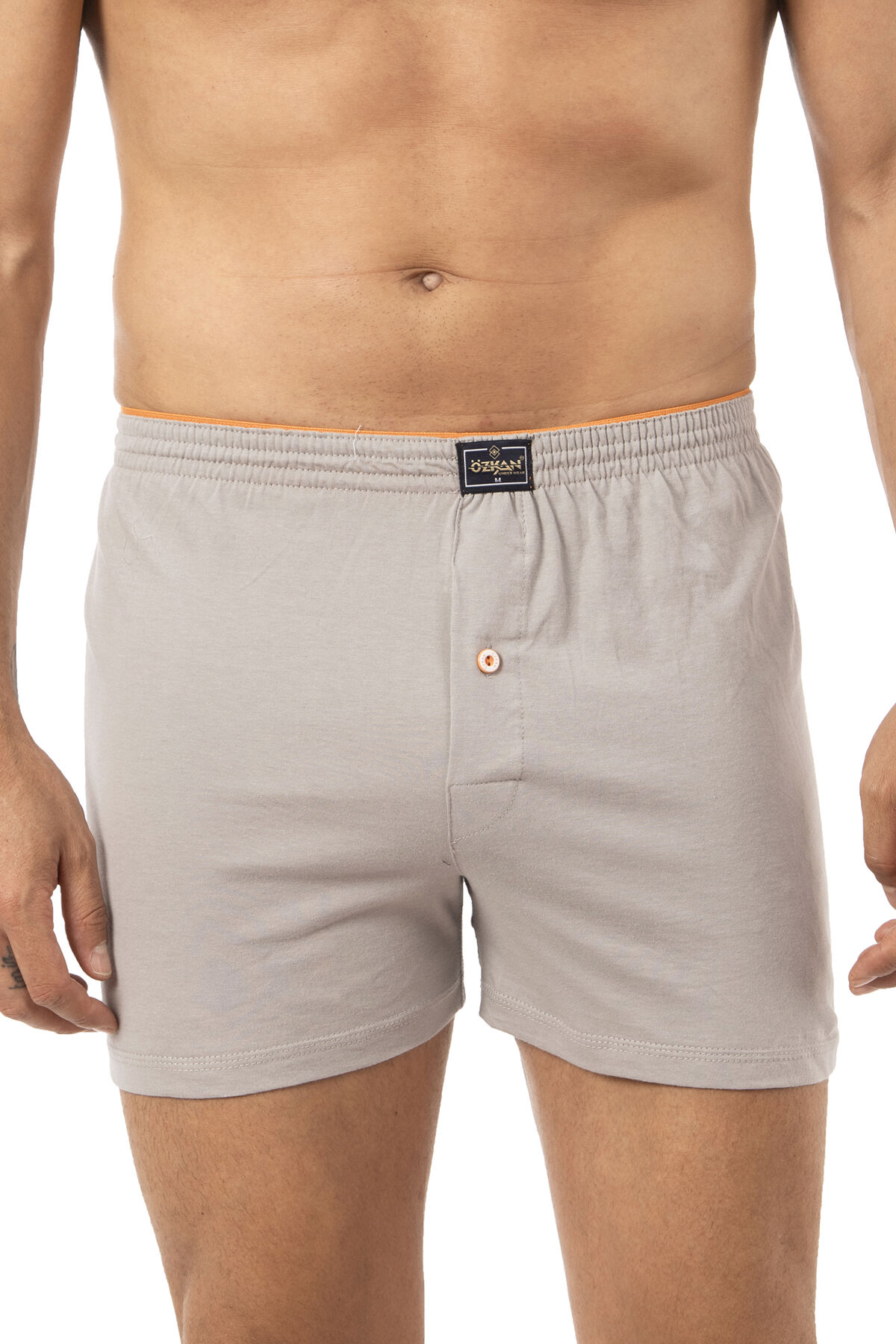 Özkan 0041 3'lü Paket Erkek %100 Pamuklu Şardonlu Klasik Rahat Kesim Havlu Bel Süprem Penye Boxer