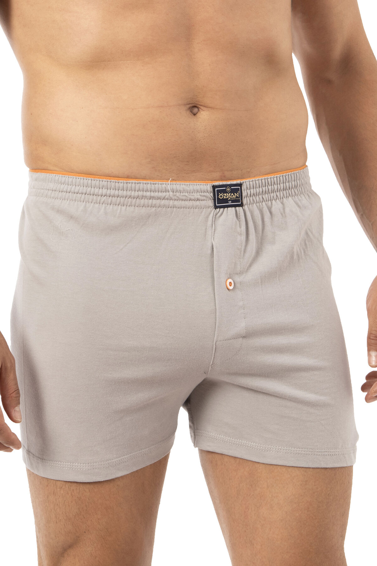 Özkan 0041 3'lü Paket Erkek %100 Pamuklu Şardonlu Klasik Rahat Kesim Havlu Bel Süprem Penye Boxer