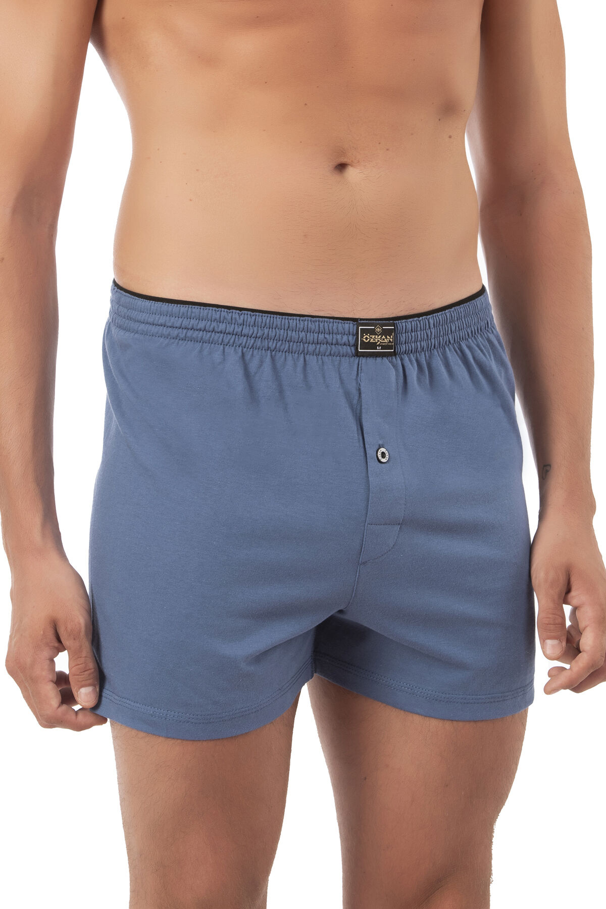 Özkan 0041 3'lü Paket Erkek %100 Pamuklu Şardonlu Klasik Rahat Kesim Havlu Bel Süprem Penye Boxer