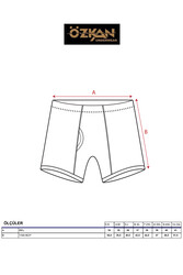 Özkan 0043 3'lü Paket Erkek %100 Pamuklu Penye Süprem Kumaş Esnek Rahat Paçalı Don Boxer Külot - Thumbnail