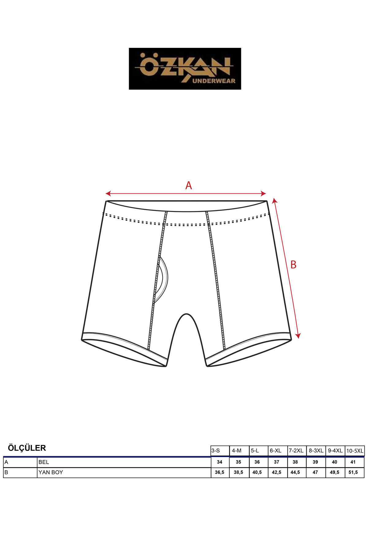Özkan 0043 6'lı Paket Erkek %100 Pamuklu Penye Süprem Kumaş Esnek Rahat Torbalı Paçalı Don Boxer Külot