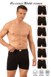 Özkan 0043 6'lı Paket Erkek %100 Pamuklu Penye Süprem Kumaş Esnek Rahat Torbalı Paçalı Don Boxer Külot - Thumbnail