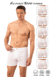 Özkan 0043 6'lı Paket Erkek %100 Pamuklu Penye Süprem Kumaş Esnek Rahat Torbalı Paçalı Don Boxer Külot - Thumbnail