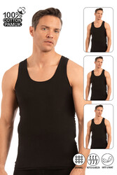 Özkan 0050 3'lü Paket Erkek %100 Pamuklu Süprem Esnek Rahat Kalın Askılı Atlet - Thumbnail