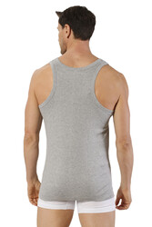 Özkan 0058 3'lü Paket Erkek %100 Pamuklu Ribana Esnek Rahat Sırtı Çapraz Sporcu Rambo Kalın Askılı Atlet - Thumbnail