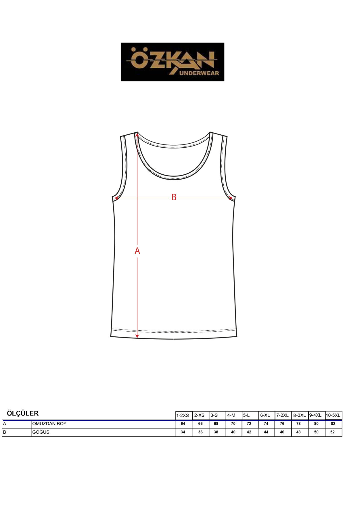 Özkan 0111 6'lı Paket Kadın %100 Pamuklu Ribana Esnek Rahat Biyeli Kalın Askılı Örme Atlet