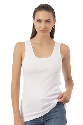 Özkan Underwear - Özkan 0111 6'lı Paket Kadın %100 Pamuklu Ribana Esnek Rahat Biyeli Kalın Askılı Örme Atlet (1)