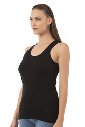 Özkan 0111 6'lı Paket Kadın %100 Pamuklu Ribana Esnek Rahat Biyeli Kalın Askılı Örme Atlet - Thumbnail