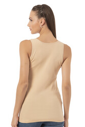 Özkan 0111 6'lı Paket Kadın %100 Pamuklu Ribana Esnek Rahat Biyeli Kalın Askılı Örme Atlet - Thumbnail