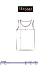 Özkan 0111-bb Kadın %100 Pamuklu Ribana Esnek Rahat Biyeli Kalın Askılı Büyük Beden Örme Atlet - Thumbnail