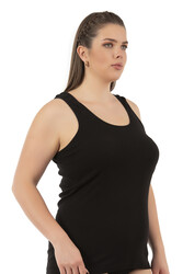 Özkan 0111-bb Kadın %100 Pamuklu Ribana Esnek Rahat Biyeli Kalın Askılı Büyük Beden Örme Atlet - Thumbnail