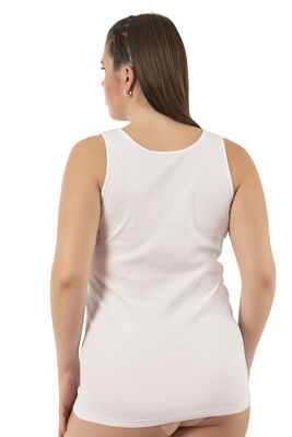 Özkan Underwear - Özkan 0111-bb Kadın %100 Pamuklu Ribana Esnek Rahat Biyeli Kalın Askılı Büyük Beden Örme Atlet (1)